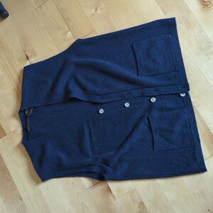 Navy wool vest